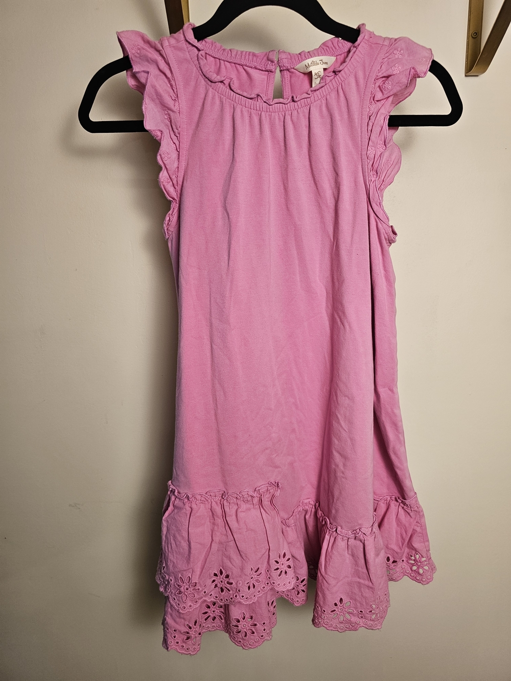 Matilda Jane Pink Ruffle Eyelet Hem Dress
